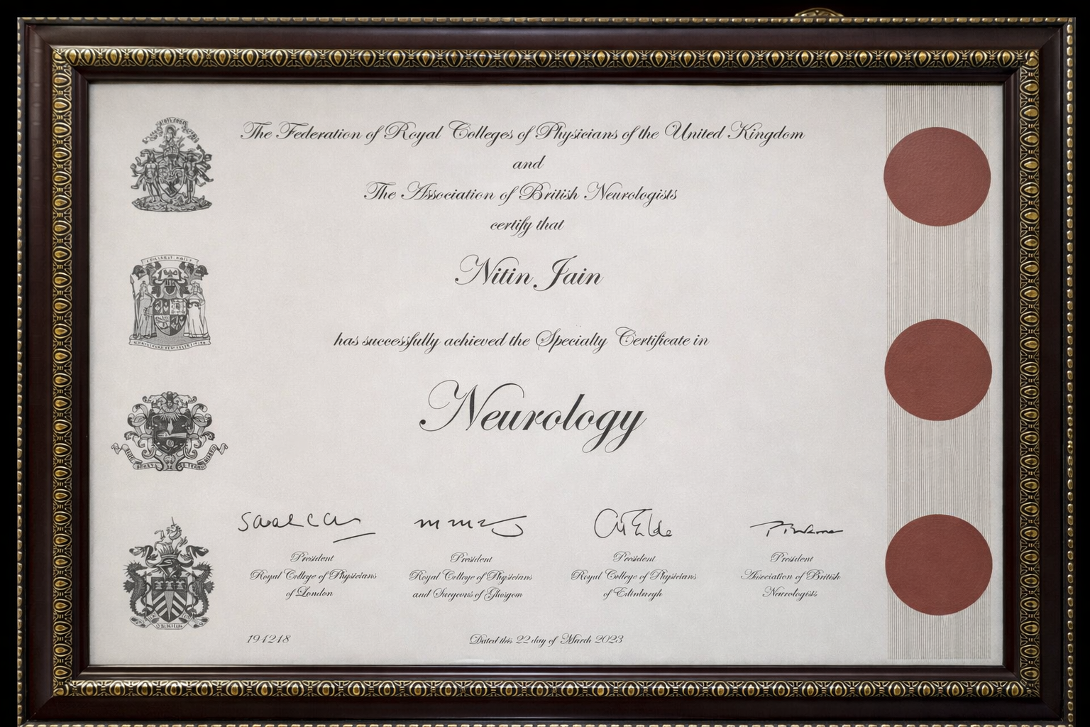 Additional Certificate